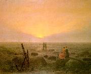 Caspar David Friedrich Moon Rising Over the Sea oil painting artist